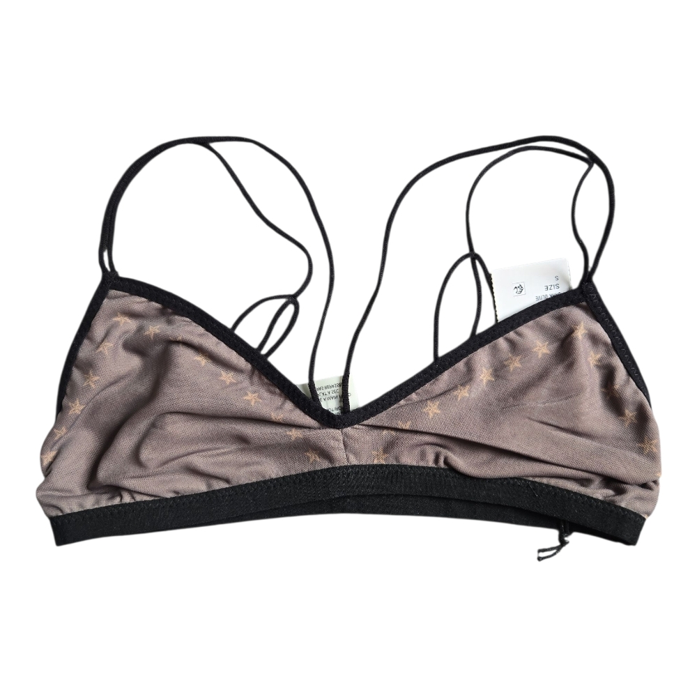 Chaser Women's Black and Brown Star Print Bralette